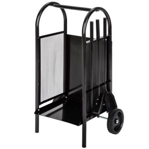 Chariot à Buches Avec Pelle, Balai et Tisonnier