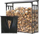 Support de Bois de Chauffage avec Protection Contre les Intempéries