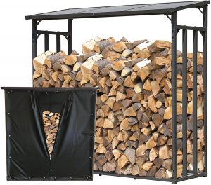 Support de Bois de Chauffage avec Protection Contre les Intempéries