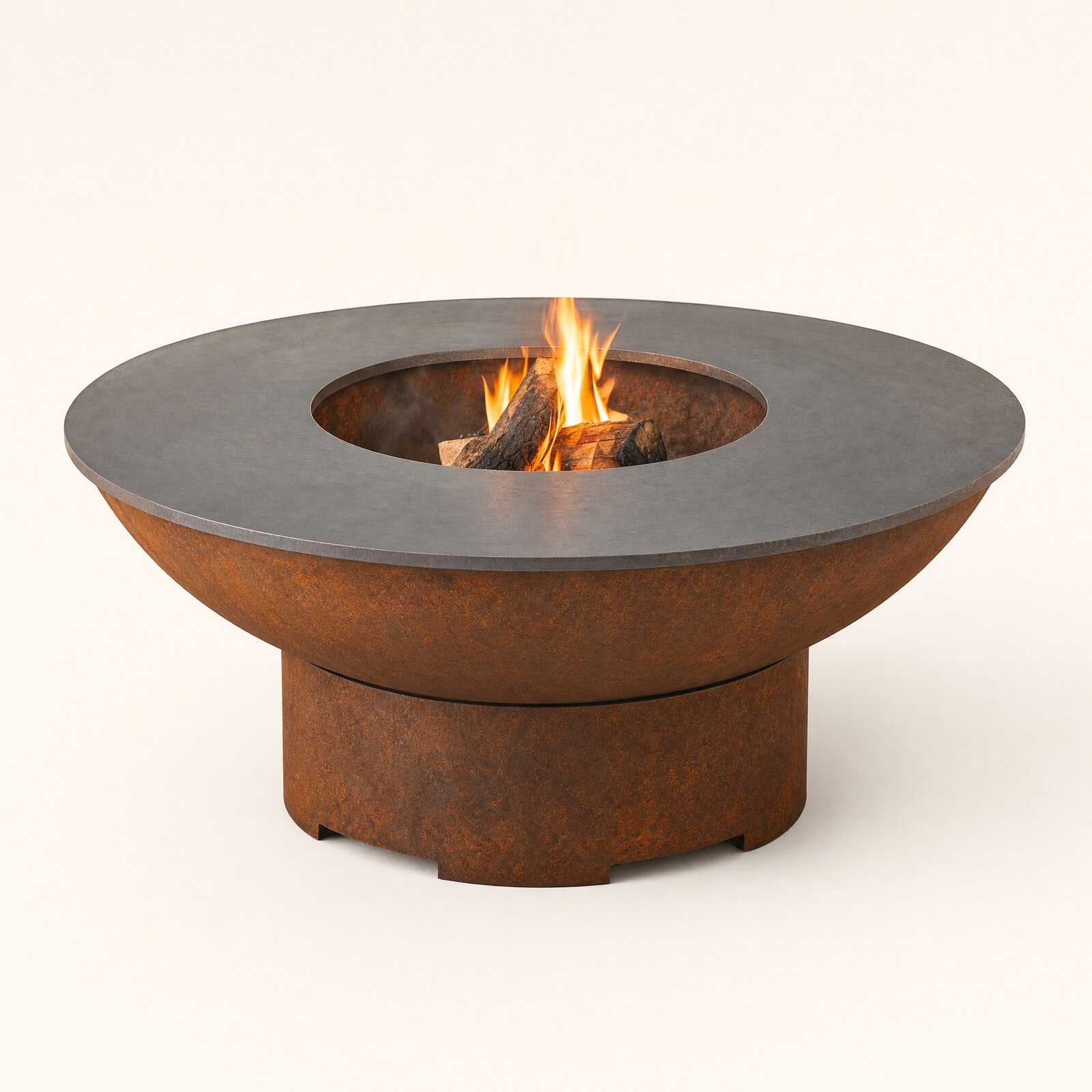 Brasero plancha corten Ø 80 cm — anneau de cuisson