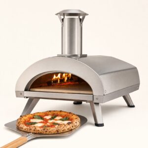 Four à pizza au bois inox — portable