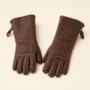 Gants anti-chaleur longs — cuir