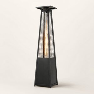 Chauffage de terrasse pyramide gaz — flamme visible 2,2 m