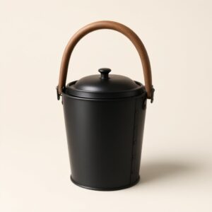 Seau à cendres métal avec couvercle