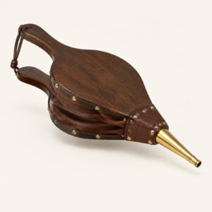 Soufflet de cheminée bois & cuir